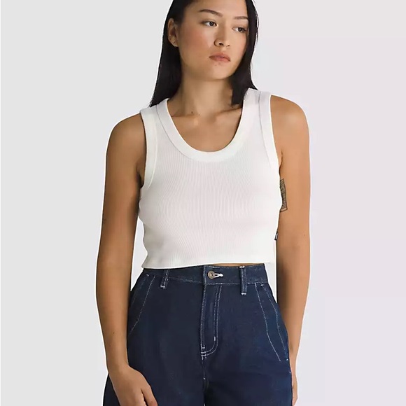 White Ribbed Tank Top - Picture 7 of 7